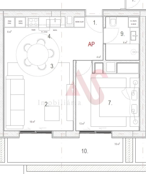 Apartamento T1 para Venda em Meixomil