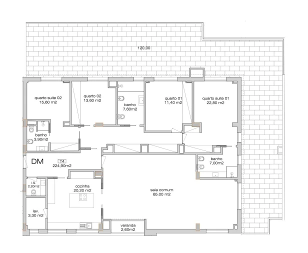 Apartamento T4 para Venda em Cedofeita, Santo Ildefonso, Sé, Miragaia, São Nicolau e Vitória Planta 1