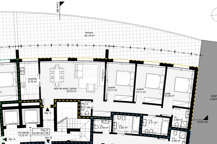 Apartamento T3 para Venda em Repeses e São Salvador Planta 1