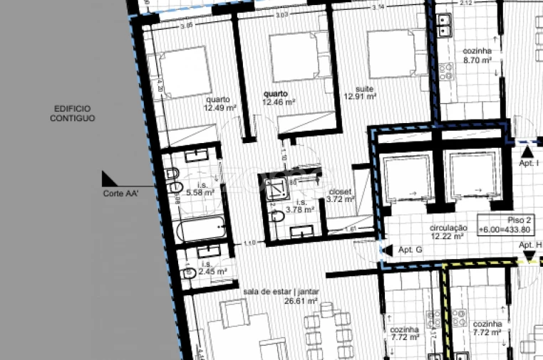 Apartamento T3 para Venda em Repeses e São Salvador Planta 1