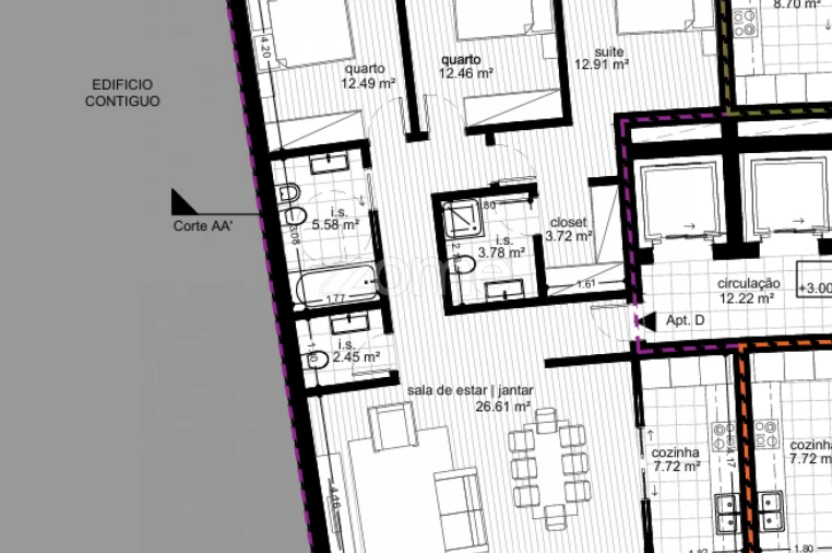 Apartamento T3 para Venda em Repeses e São Salvador Planta 1