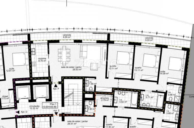 Apartamento T3 para Venda em Repeses e São Salvador Planta 1