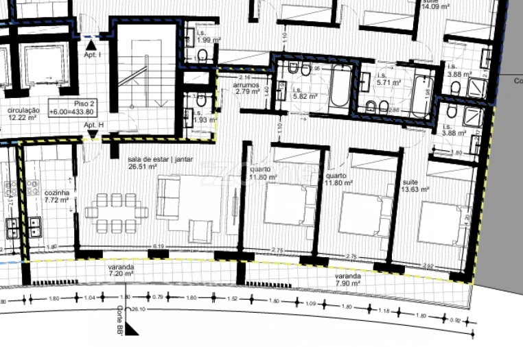 Apartamento T3 para Venda em Repeses e São Salvador Planta 1