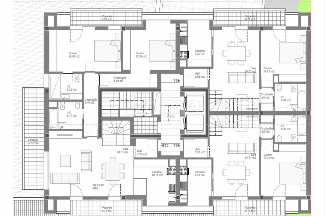 Apartamento T4 para Venda em Ranhados Planta 2