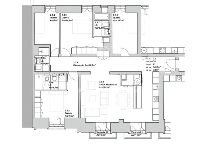 Apartamento T4 para Venda em Avenidas Novas Foto 58