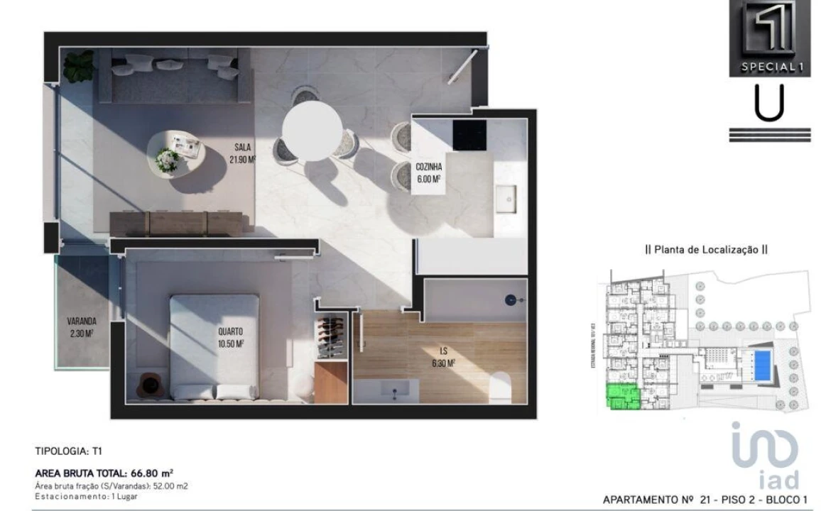 Apartamento T1 para Venda em Ribeira Brava Foto 9