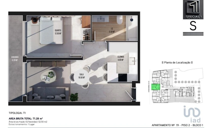 Apartamento T1 para Venda em Ribeira Brava Foto 8
