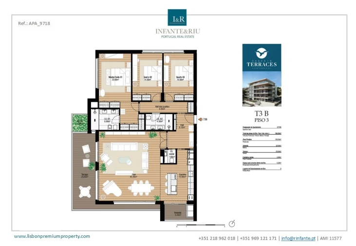 Apartamento T3 para Venda em Cascais e Estoril Planta 1