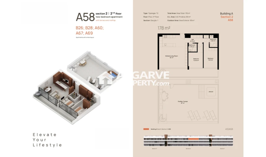 Apartamento T2 para Venda em Lagoa e Carvoeiro Planta 1