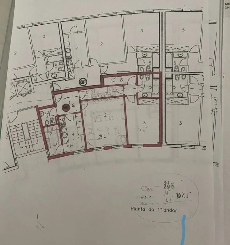 Apartamento T1 para Arrendamento em Lordelo do Ouro e Massarelos Planta 1