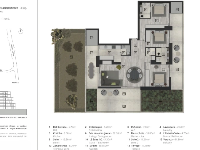 Apartamento T3 para Venda em Funchal (Santa Luzia) Planta 1
