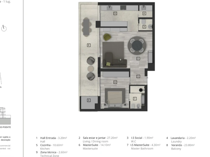 Apartamento T1 para Venda em Funchal (Santa Luzia) Planta 1