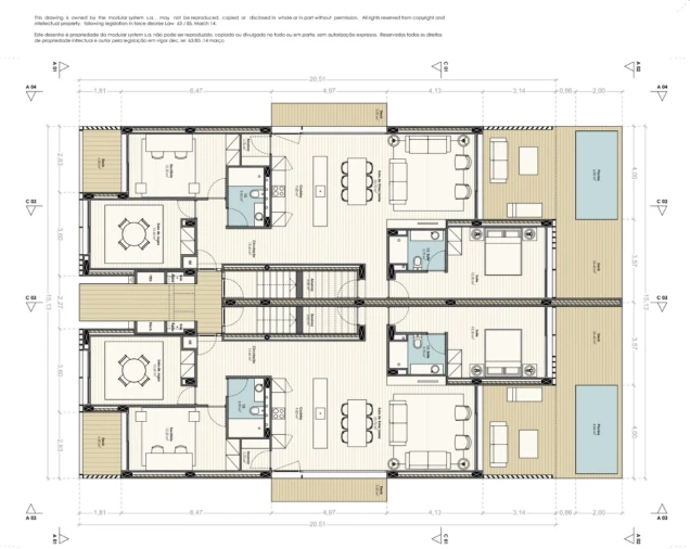Apartamento T3 para Venda em Carvalhal Planta 1