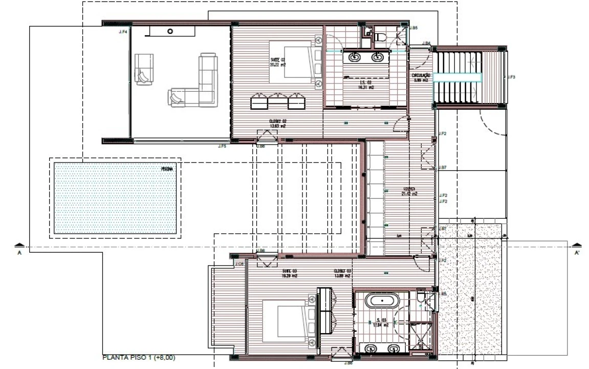 Moradia T4 para Venda em Carvalhal Planta 2