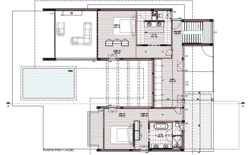 Moradia T4 para Venda em Carvalhal Planta 2