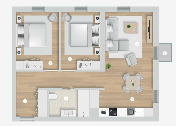 Apartamento T2 para Venda em Cedofeita, Santo Ildefonso, Sé, Miragaia, São Nicolau e Vitória Planta 1