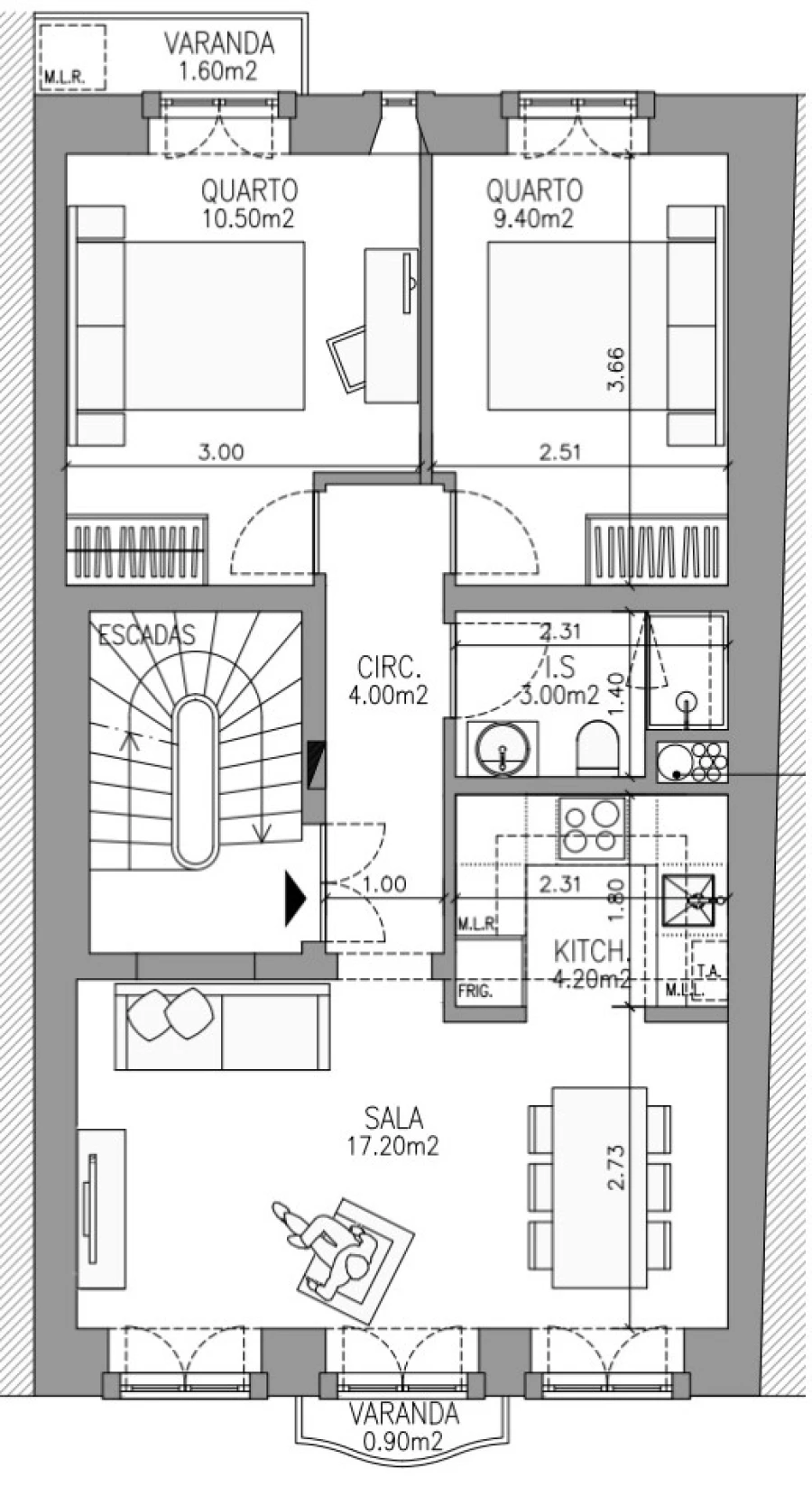 Apartamento T2 para Venda em São Vicente Planta 1
