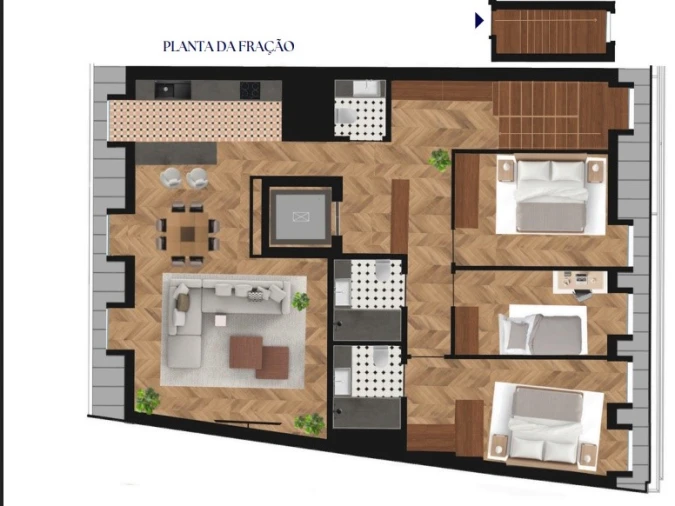 Apartamento T3 para Venda em Cedofeita, Santo Ildefonso, Sé, Miragaia, São Nicolau e Vitória Planta 1