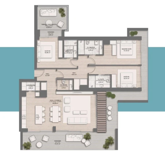 Apartamento T3 para Venda em Quarteira Planta 1