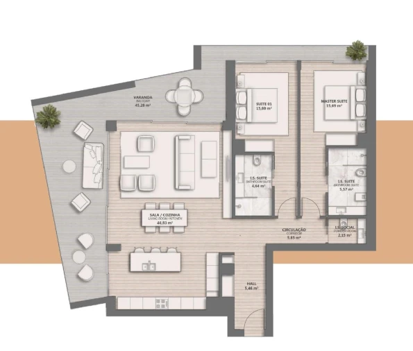 Apartamento T2 para Venda em Quarteira Planta 1