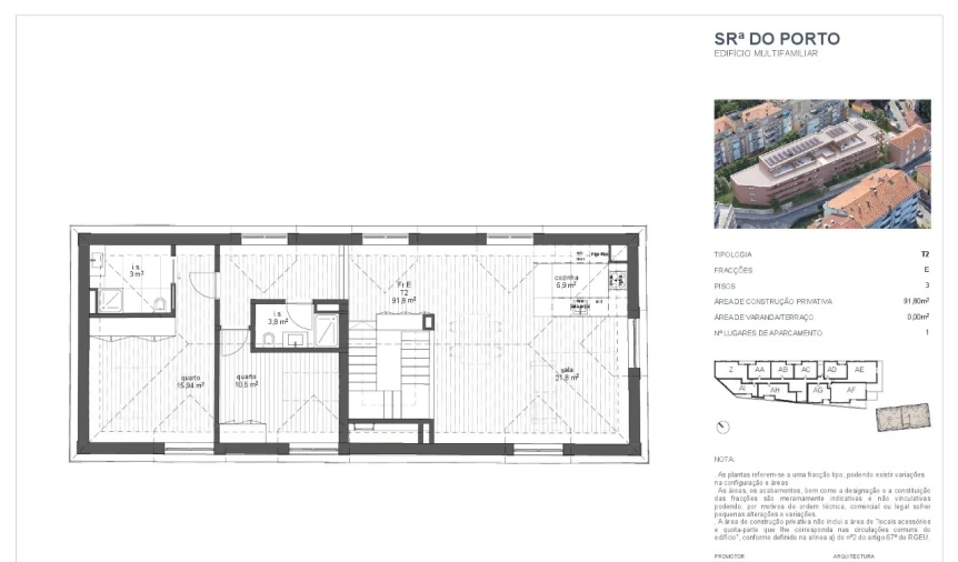 Apartamento T2 para Venda em Ramalde Planta 1