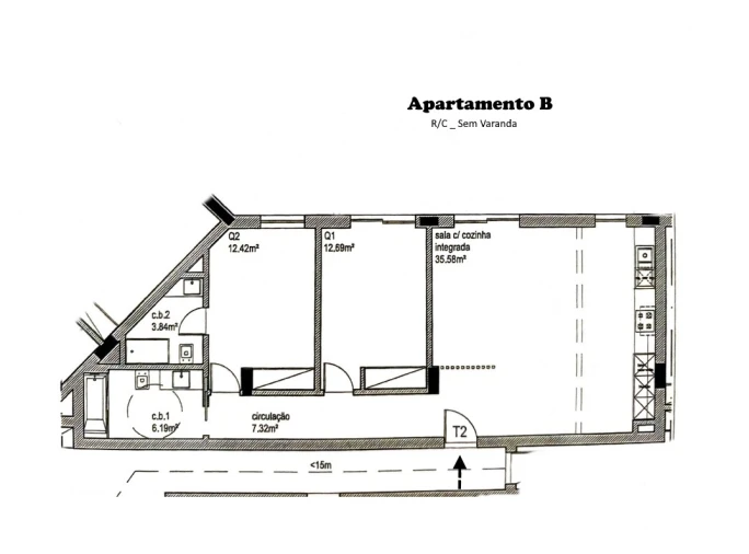Apartamento T2 para Venda em Portimão Planta 1
