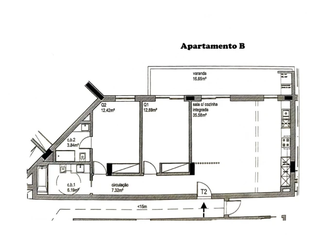 Apartamento T2 para Venda em Portimão Planta 1