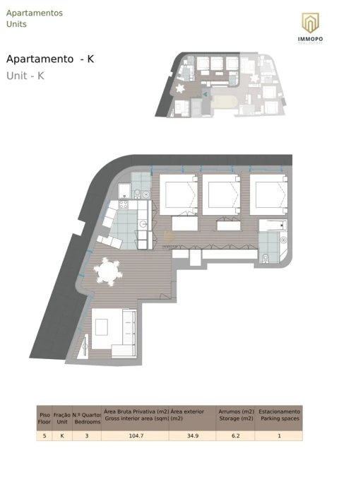 Apartamento T3 para Venda em Mafamude e Vilar do Paraíso