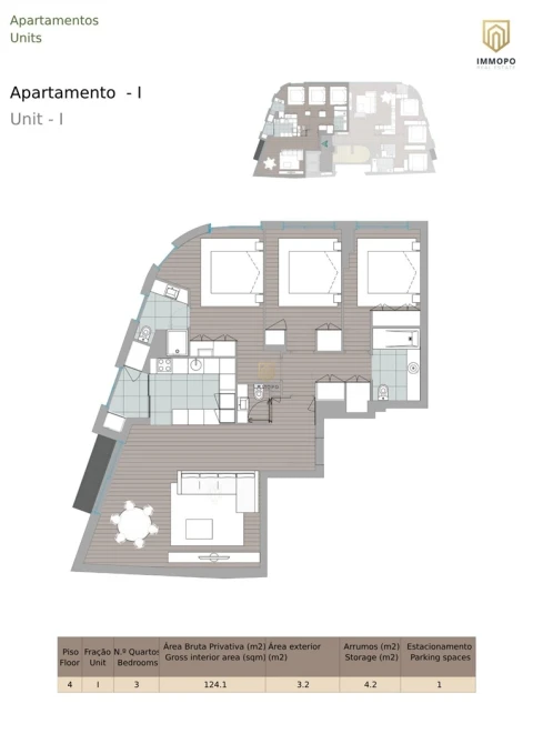 Apartamento T3 para Venda em Mafamude e Vilar do Paraíso