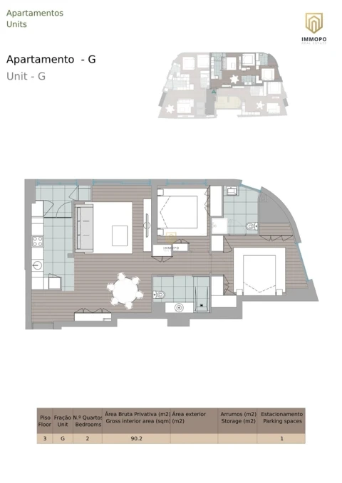 Apartamento T2 para Venda em Mafamude e Vilar do Paraíso