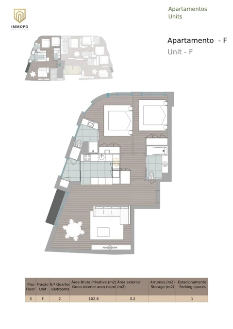 Apartamento T2 para Venda em Mafamude e Vilar do Paraíso
