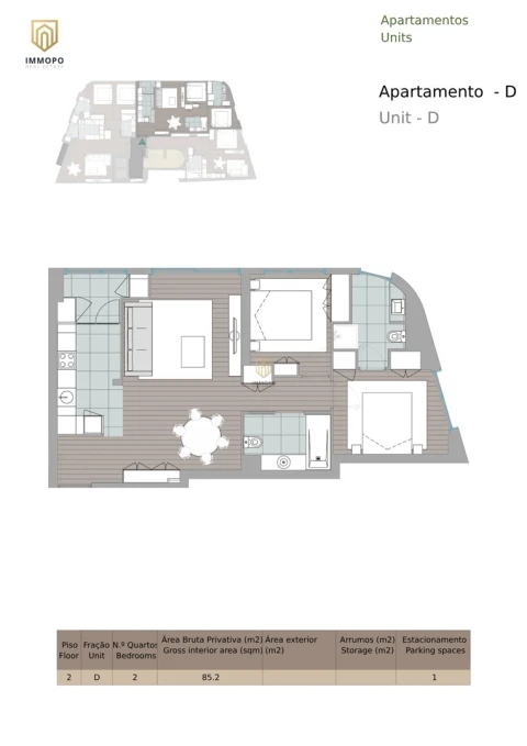 Apartamento T2 para Venda em Mafamude e Vilar do Paraíso