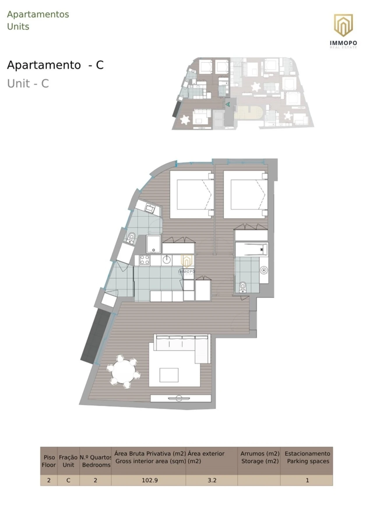Apartamento T2 para Venda em Mafamude e Vilar do Paraíso Foto 19