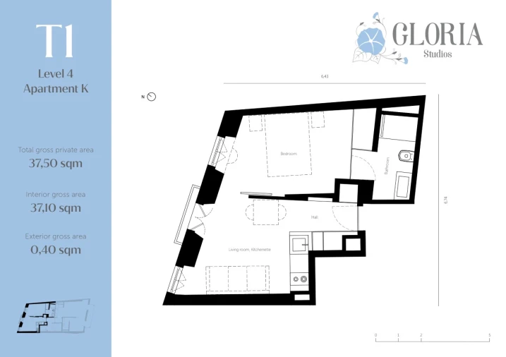 Apartamento T1 para Venda em Santo António Planta 1