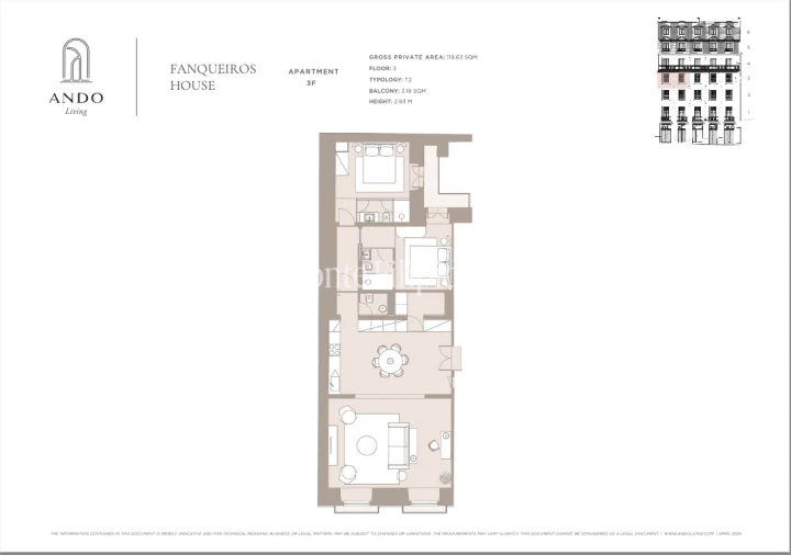 Apartamento T2 para Venda em Santa Maria Maior Planta 1