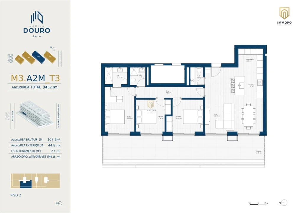 Apartamento T3 para Venda em Santa Marinha e São Pedro da Afurada Foto 24
