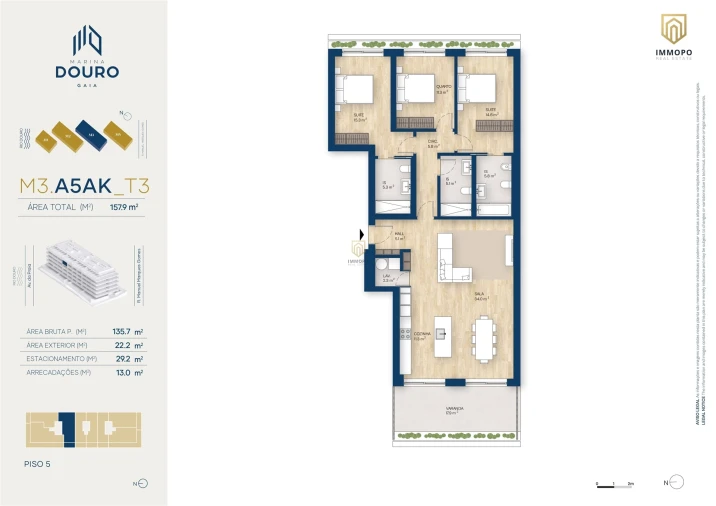 Apartamento T3 para Venda em Santa Marinha e São Pedro da Afurada Foto 24