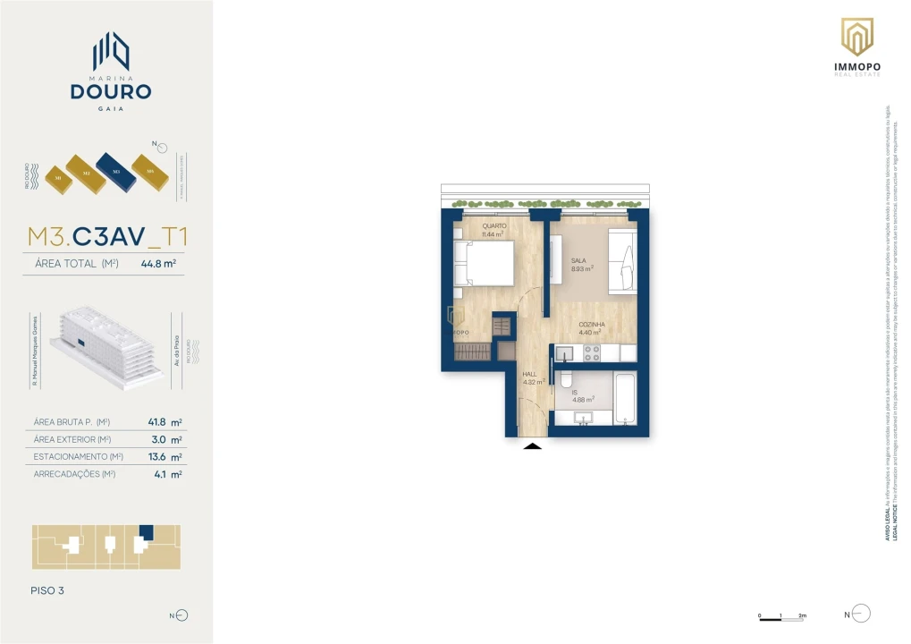 Apartamento T1 para Venda em Santa Marinha e São Pedro da Afurada Foto 24