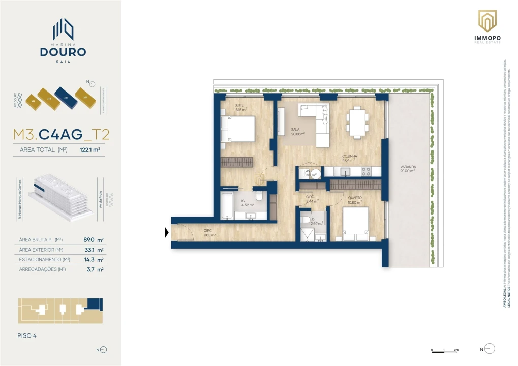 Apartamento T2 para Venda em Santa Marinha e São Pedro da Afurada Foto 24
