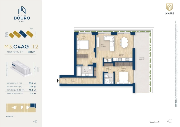 Apartamento T2 para Venda em Santa Marinha e São Pedro da Afurada Foto 24