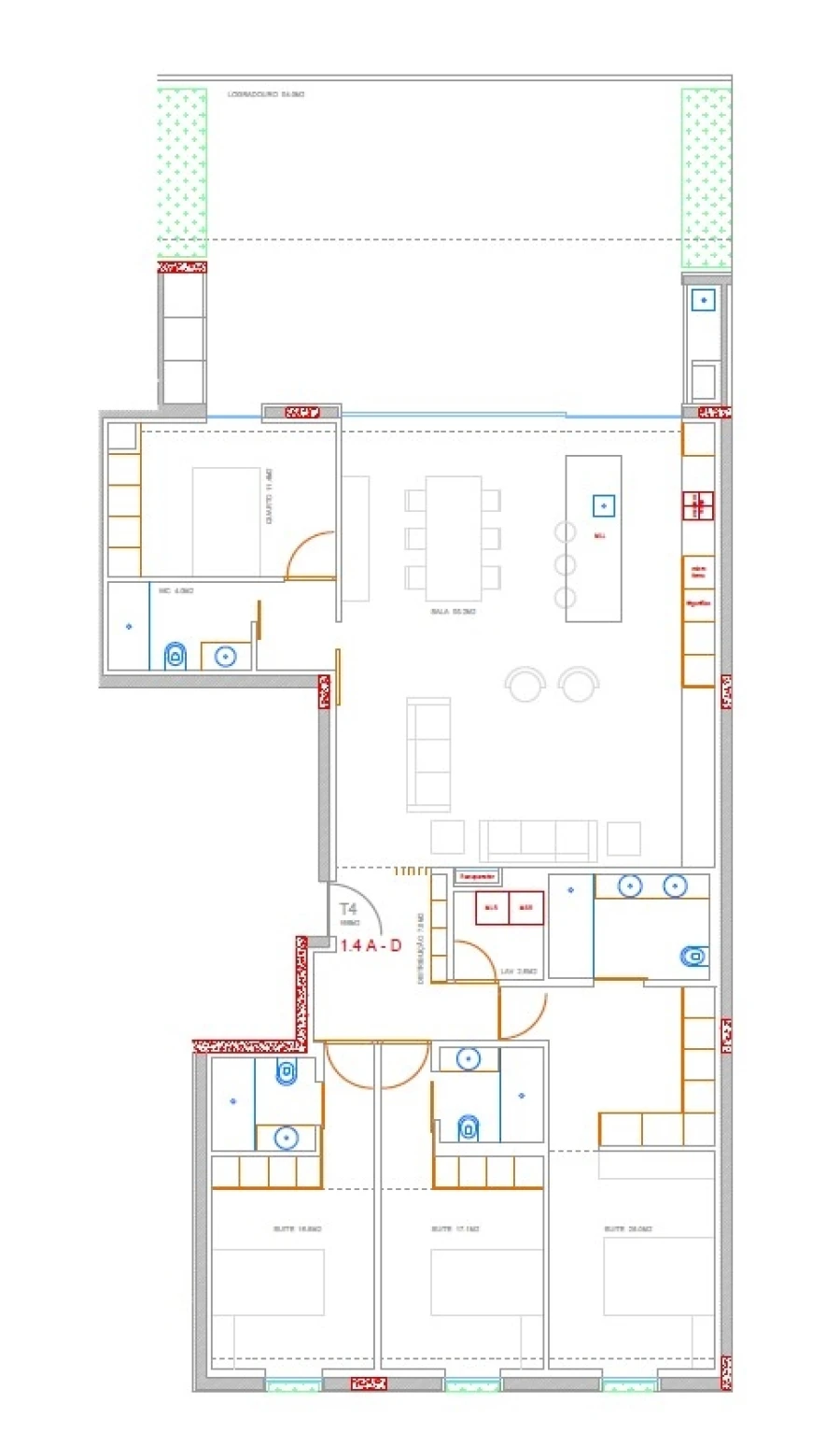 Apartamento T4 para Venda em Ramalde Planta 1