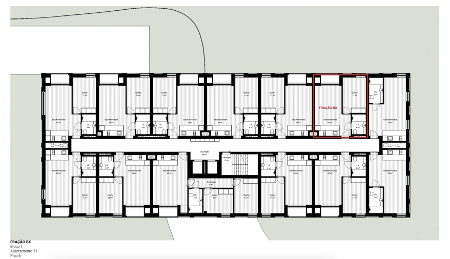 Apartamento T1 para Venda em Vila Nova de Famalicão e Calendário Planta 1