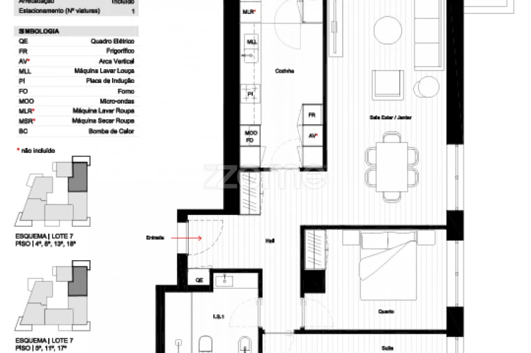 Apartamento T2 para Venda em Matosinhos e Leça da Palmeira Planta 1