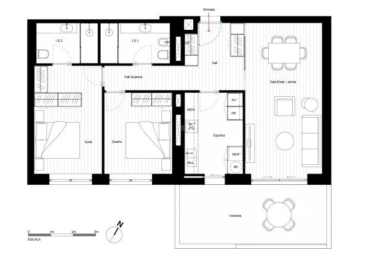 Apartamento T2 para Venda em Matosinhos e Leça da Palmeira Planta 1