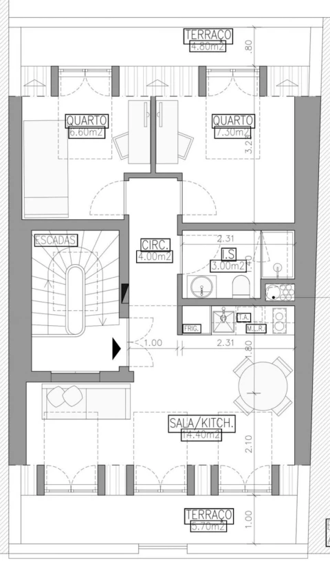 Apartamento T2 para Venda em São Vicente