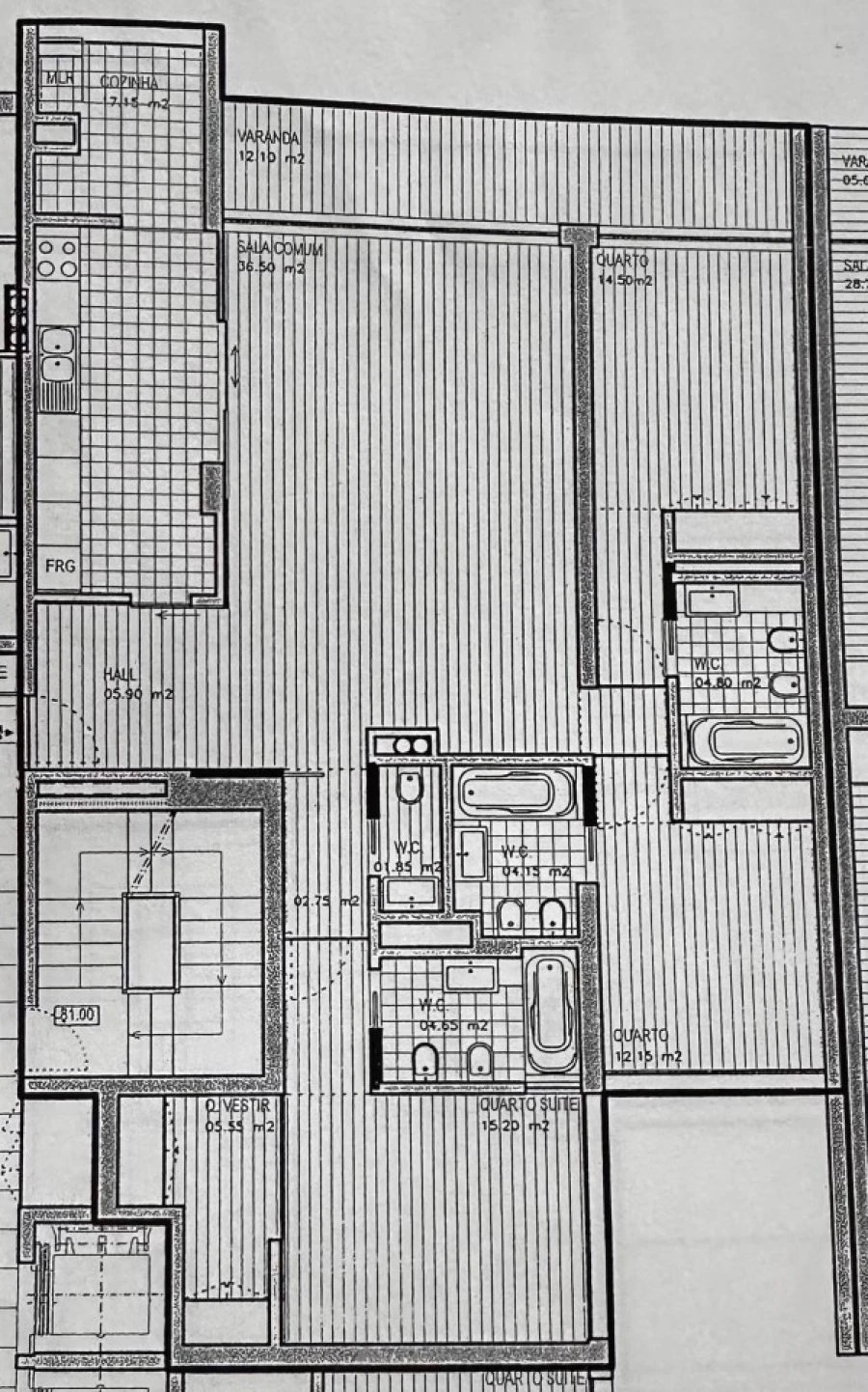 Apartamento T3 para Venda em Canidelo Planta 1