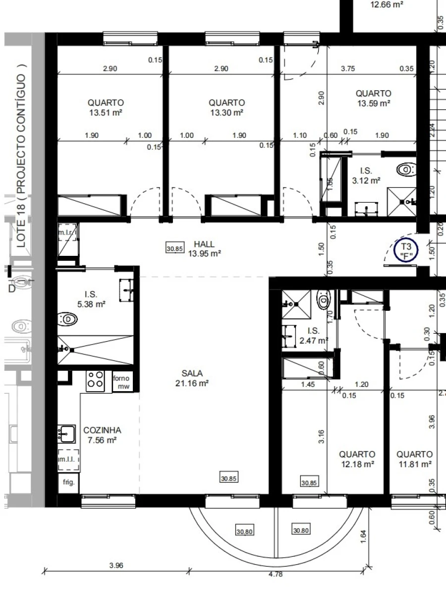 Apartamento T3 para Venda em Tavira (Santa Maria e Santiago) Planta 2