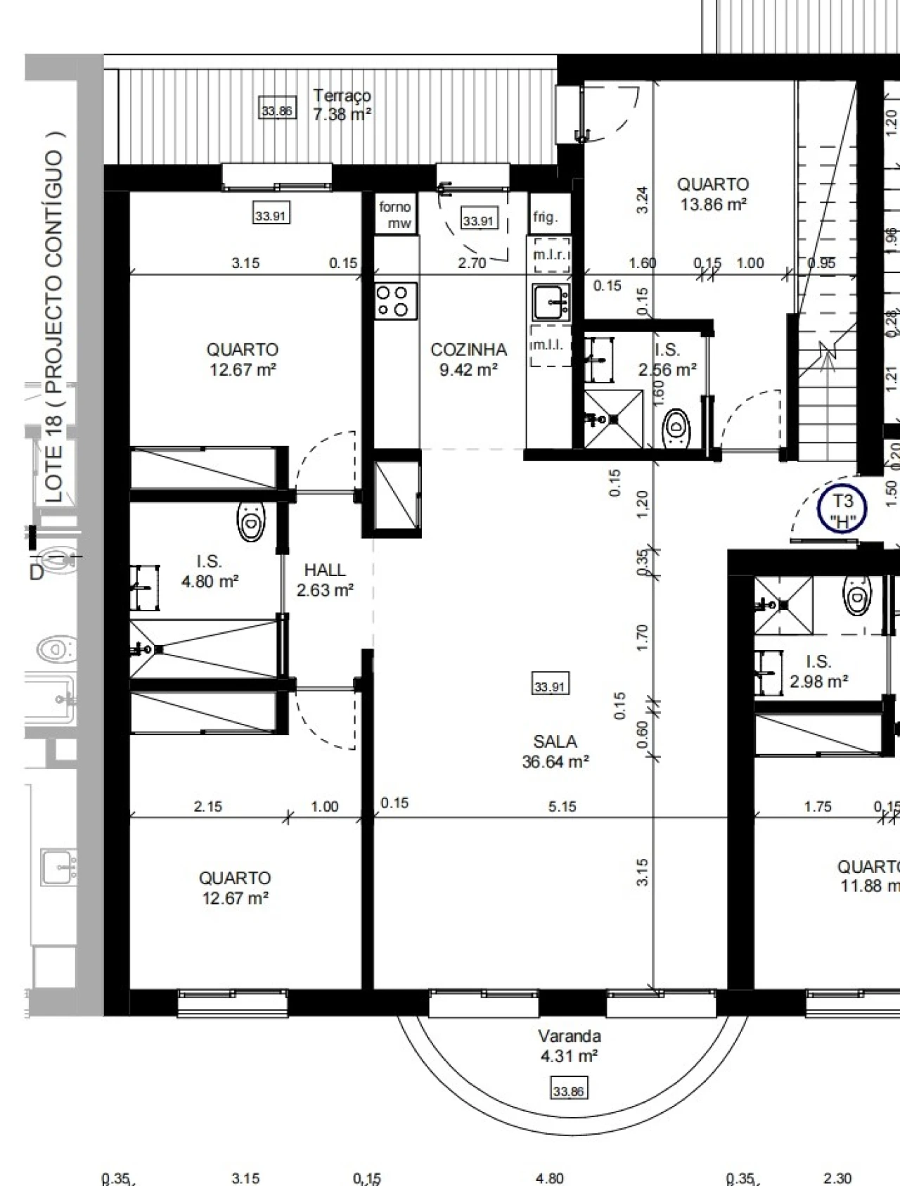 Apartamento T3 para Venda em Tavira (Santa Maria e Santiago) Planta 2