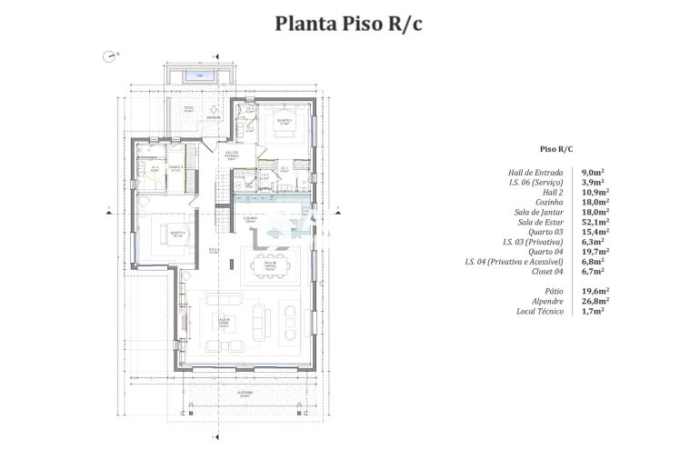 Moradia T5 para Venda em Montenegro Planta 3