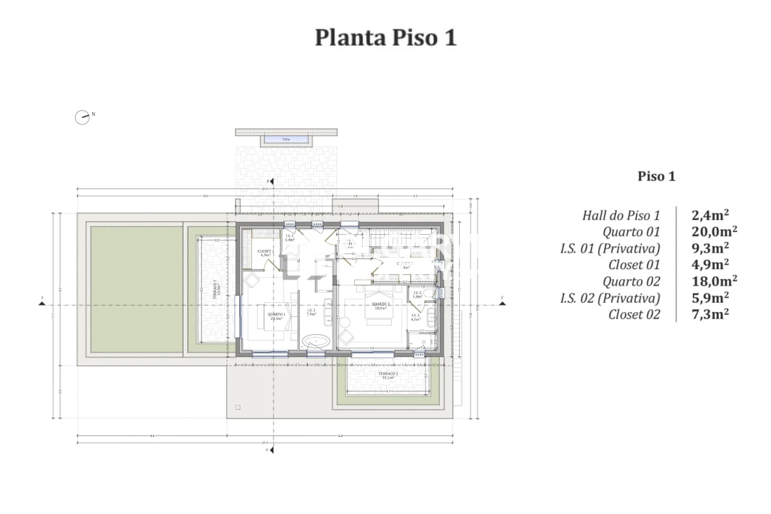Moradia T4 para Venda em Montenegro Planta 4